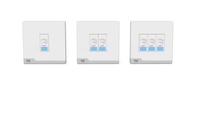 China IEC 11801 Network Faceplate 86x86 1/2 Port Angled Faceplate en venta