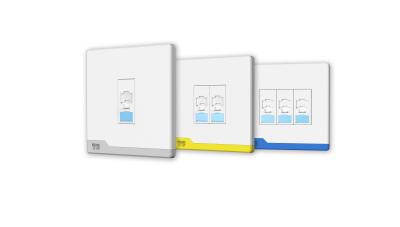 China Super Thin RJ45 Network Faceplate 86x86mm Flat Wall Plate for sale