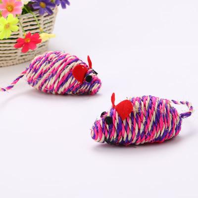 China 10cm Viable Sisal Mouse Shaped Bulk Cat Toys for sale