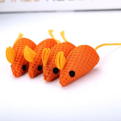 China Sustainable Orange Cat Toy Mouse Shape With Stuffing Pet Products for sale