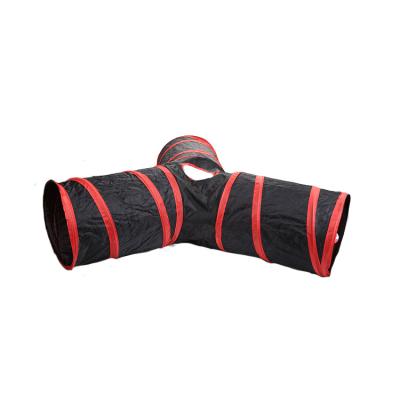 China Viable Wholesale Red Color 3 Way Cat Tunnel Pet Toy Tube for sale