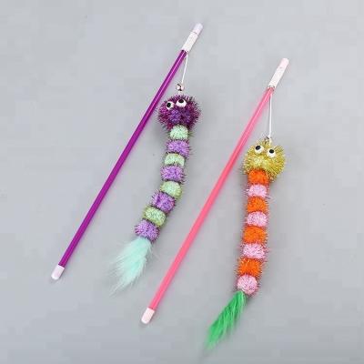 China New workable cat product factory magic wand cat riddle directly wave shape cat toy bling bling for sale