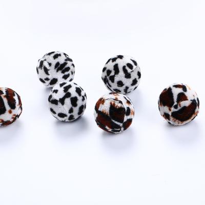 China Stocked Wholesale Plush Cat Ball Cat Toy Leopard Model for sale