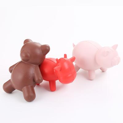 China Sustainable Animal Shape Dog Chew Toys Interactive Dog Rubber Dental Treat For Pet Chewing With Squeaker for sale