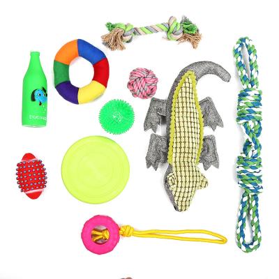 China Viable Wholesale 10 Packs Durable Dog Chew Toy Gift Set Interactive Dog Toy for sale