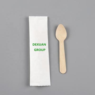 China Mini Disposable Biodegradable Disposable Eco-Friendly Wooden Ice Cream Spoon for sale