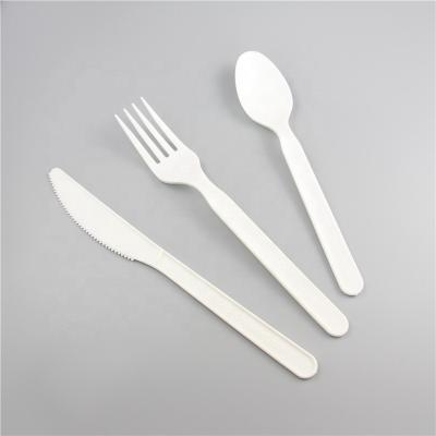 China 100% Compostable Disposable Cutlery Set CPLA Biodegradable Disposable Plastic Cutlery for sale