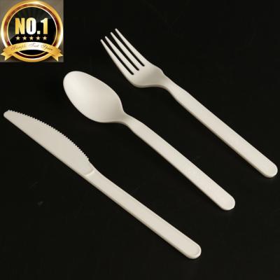 China Bio 100% Compostable Biodegradable Disposable Eco Friendly Cornstarch PLA Wheat Straw CPLA Cutlery Set for sale