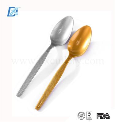 China 2018 Hot Sale Disposable Silver Gold Disposable Plastic Dessert Spoon for sale