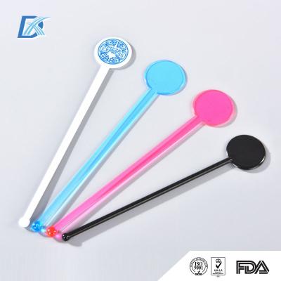 China Disposable PS Coffee Stirrer Logo Printed Disposable Plastic Cocktail Raw Materials for sale