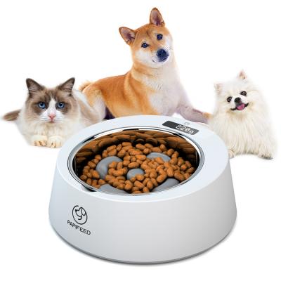 China Automatic Pet Food Feeding Bowls , Black Smart Digital Weighing Bowl For Dogs Automatic Pet Feeder for sale