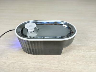 China Automatic Element Mute Electric Light Blue Light Automatic Stainless Steel Cat Fountain Water For Cats for sale