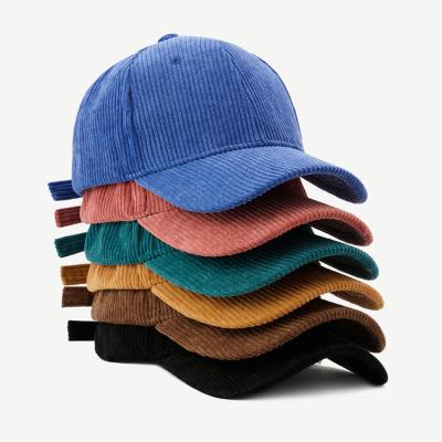 China JOINT factory promotion 17Years cheap 6 panel structured black corduroy plain baseball cap sports unisex for sale