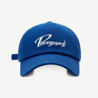 China Wholesale COMMON Embroidery Flat Soft Plain Baseball Cap Sports Dad Hat Top Royal Blue Royal Blue for sale