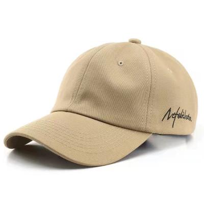 China Factory Wholesale 17Years 2D 100% Cotton Camel Baseball Caps Hat 6 JOINT Panel Embroidered Logo Custom for sale