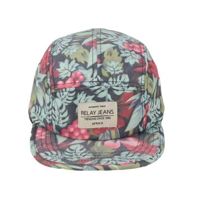 China JOINT Women's Floral Snapback 5 Panel Running Hiking Hat All Over Print Nylon for sale