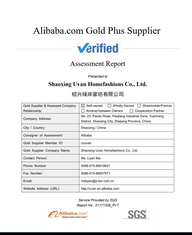 ISO9001 - Shaoxing Uvan Homefashions Co., Ltd.