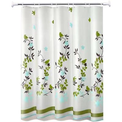 China Stocked Wholesale PEVA Bathroom Shower Curtain Leaves 3d Print Custom Design Bath Shower Curtain for sale