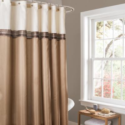 Chine Durable Warm Style Stripe Terra Hotel Plain Shower Curtain Bathroom Curtain à vendre