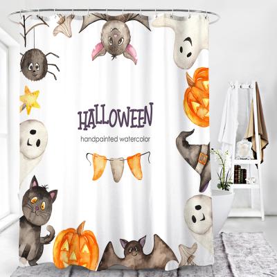 China Sustainable Halloween Fabric Decorative Waterproof Shower Curtain , Bathroom Hallowmas Decorations Shower Curtain zu verkaufen