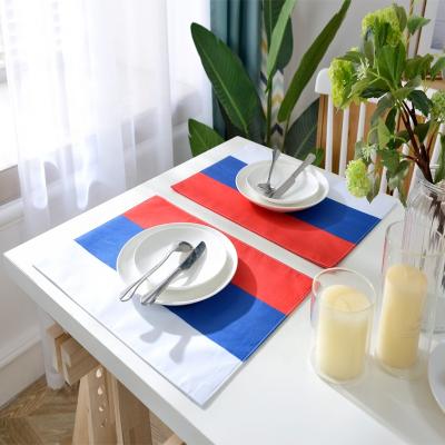 中国 National Flag Pattern Design Polyester Printing Sustainable Place Mat 販売のため