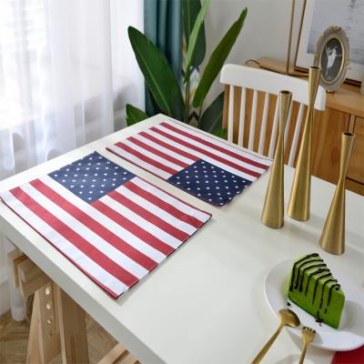 China Sustainable National Flag Design Polyester Printed Customized Table Place Mat for sale