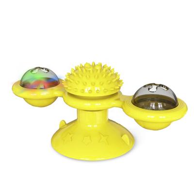 China Fashion 2022 Viable Explosive Amazon Pretend Scratching Windmill Cat Brush Pet Toy for sale