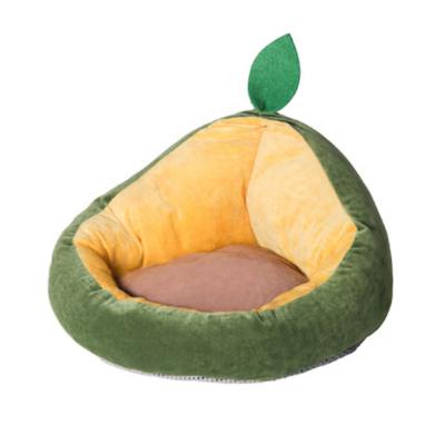 China Amazon Breathable Luxury Avocado Cat Pet Beds Washable Removable Anti-Slip Polyester for sale