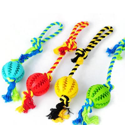 China 2022 New Design Viable Durable Rope Ball Food Leakage Tooth Cleaning Bulk Dog Chew Toy for sale