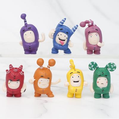 China Cute Actions 7pcs/set 4cm Anime Cartoon Oddbods Toys Dolls PVC Cotton Figures Collectable Model Gift for sale