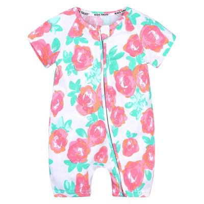 China 2021 New Summer Cotton 2021 Newborn Baby One-Piece Printing One-Piece Romper Short Sleeve Baby Romper for sale