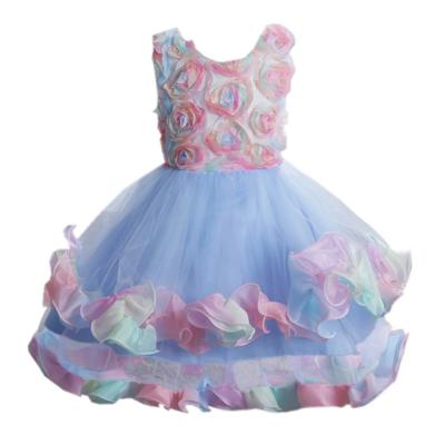 China 2021 Breathable Girls Dress One-year-old Children Princess Cake Skirt Dress Colorful Puffy Skirt Girls Dress for sale