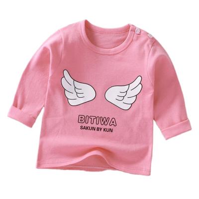 China 100% Top Cartoon Print Baby Sweatshirt Baby Boy Girls Long Sleeves T-shirt Spring Cotton Breathable T-shirt Kids Breathable for sale