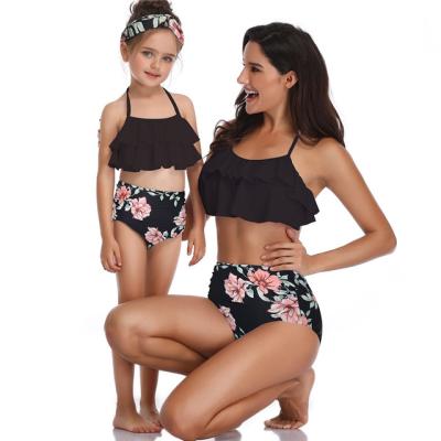 China Breathable Frontier Exclusively For New Swimwear Printed High-Waist Bikinis Parent-Child Swimwear Manufacturers Wholesale Stocks for sale