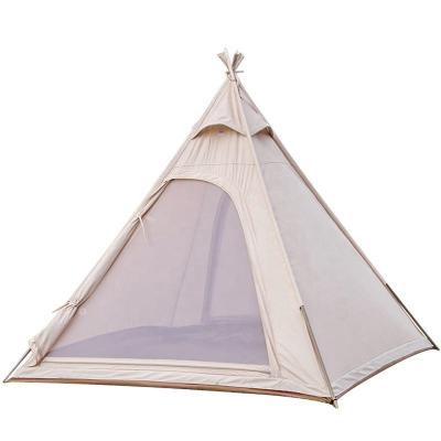 China Rust Resistant / Waterproof AIMOYU Hot Sale 3-4 People Hiking Cotton Canvas Glamping Tent For Sale Large Family Camping Outdoor Tents Luxury Teepee Tent for sale