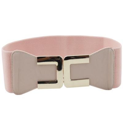 China Fashionable new women's belt female Korean style elastic belt gorgeous goldUElastic decorative wide belt for sale