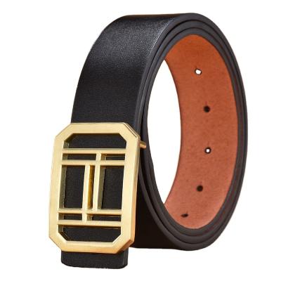 China ALLOY 1265 fashion artificial leather skin with man manufacturers belt leisure business flat buckle hot style wholesale for sale