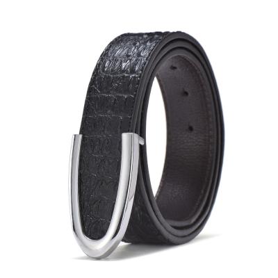 China The ALLOY business artificial leather PU plate buckle belt manufacturers selling men and women wholesale for sale