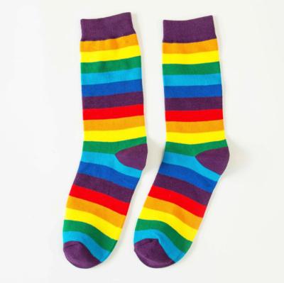 China Wholesale Antibacterial Anime Cute Happy Cartoon Rainbow Candy Long Socks Woman Novelty Men's Cotton Funky Funny Socks for sale