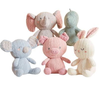 China Fasion Toy Plush Koala Elephant Rabbit Soft Knitted Pig Dinosaur For Kids for sale