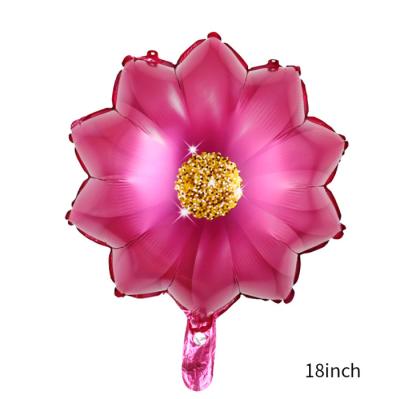 China 18 inch sunflower flower foil balloon Valentine's Day gift toy rose wedding love decoration foil balloon for sale