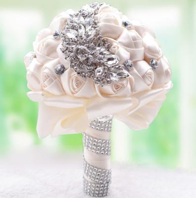 China Wedding supplies wedding European and American artificial holding rhinestone bridal bouquet sbride wedding party flower hand bouquet for sale