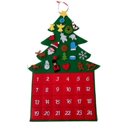 China Christmas Decoration Hot Sales Christmas Gifts 24 Days Felt Christmases During Advent Calendar for sale