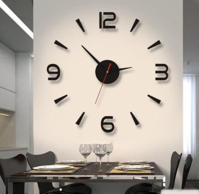 China Modern Large Acrylic Mirror Clocks Wall Clock Living Room Decor Quartz Sticker DIY 3D Wall Paintings Hanging Watch Home Design for sale