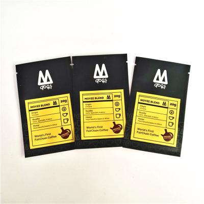 China Matte Black Sample Packet Small Size Kraft Paper Moisture Proof Bag For Capsule Or Coffee Sample Bag for sale