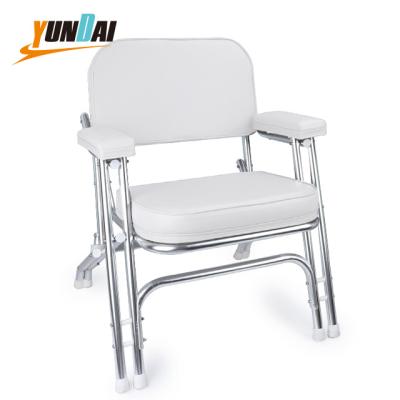 China High Impact Plastic Frame Marine Yacht Deck Chair Boat Rotational Cast Aluminum Captain Seat Yacht Chair with Armrest for Boat Accessories Boat Seats for sale