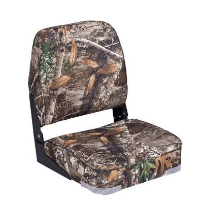 China Injection Molding Frame New Arrivals High Print Premium Camouflage Low Back Fishing Chairs For Pontoon Boat Swivel Marine Suppliers Folding Boat Seats for sale