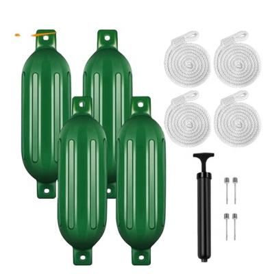 China 4 Pack Boat Fender YUNDAI PVC Plastic Green Floating Inflatable Yacht Buoy Fender for sale