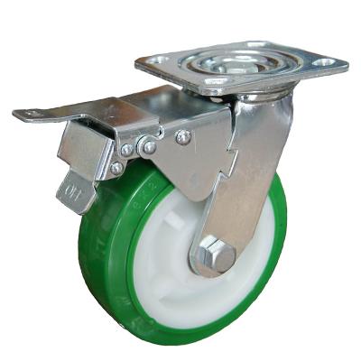 China Other High Quality Removable Trolley Caster Caster PU Swivel Industrial Heavy Duty Wheel With Brake for sale