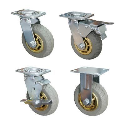 China China Heavy Duty Rubber Fixed Trolley Industrial Ball Bearing Rubber Caster Wheels for sale